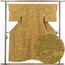 【中古】小紋 リサイクル着物 身丈153cm 裄64cm 前幅26cm 後幅30cm 袖丈48cm 正絹(シルク) レディース 袷仕立 秋冬春用 茶色 裄Mサイ...