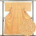 【中古】小紋 リサイクル着物 身丈157cm 裄62cm 前幅24cm 後幅30cm 袖丈45cm 正絹(シルク) レディース 袷仕立 秋冬春用 茶色 裄Sサイ...