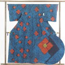 【中古】紬 リサイクル着物 身丈159cm 裄65cm 前幅25cm 後幅28cm 袖丈49cm 正絹(シルク) レディース 袷仕立 秋冬春用 紺地 裄Mサイズ...
