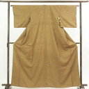【中古】紬 リサイクル着物 身丈165cm 裄63cm 前幅25cm 後幅28.5cm 袖丈47cm 正絹(シルク) レディース 袷仕立 秋冬春用 茶色 裄Mサ...