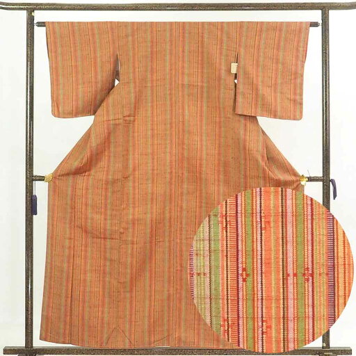 【中古】紬 リサイクル着物 身丈159cm 裄63cm 前幅22.5cm 後幅28cm 袖丈49cm 正絹(シルク) レディース 袷仕立 縞 秋冬春用 茶色 裄Mサイズ 未使用品 リユース 【中古】紬 リサイクル着物 身丈159cm 裄63cm 前幅22.5cm 後幅28cm 袖丈49cm 正絹(シルク) レディース 袷仕立 縞 秋冬春用 茶色 裄Mサイズ 未使用品 リユース