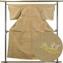 【中古】紬 リサイクル着物 身丈157cm 裄63cm 前幅23cm 後幅28cm 袖丈47cm 正絹(シルク) レディース 袷仕立 秋冬春用 茶色 裄Mサイズ...