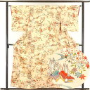【中古】小紋 リサイクル着物 身丈160cm 裄63cm 前幅23cm 後幅29cm 袖丈50cm 正絹(シルク) レディース 袷仕立 秋冬春用 茶色 裄Mサイ...