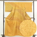 【FashionTheSale10%OFF】【中古】訪問着 リサイクル着物 身丈164cm 裄65cm 前幅24.5cm 後幅30cm 袖丈49cm 正絹(シルク) レディース 袷仕立 秋冬春用 茶色 裄Mサイズ トールサイズ 未使用品 リユース