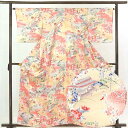 【中古】小紋 リサイクル着物 身丈161cm 裄66cm 前幅24cm 後幅30cm 袖丈47cm 正絹(シルク) レディース 袷仕立 秋冬春用 茶色 裄Mサイ...