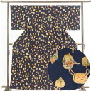 【中古】小紋 リサイクル着物 身丈165cm 裄66cm 前幅24cm 後幅29.5cm 袖丈48cm 正絹(シルク) レディース 袷仕立 秋冬春用 紺地 裄M...