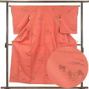 【中古】紬 リサイクル着物 身丈155cm 裄63cm 前幅24.5cm 後幅28cm 袖丈57cm 袖幅33cm レディース 袷 連続模様 裄Mサイズ 秋冬春...