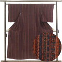 【中古】小紋 リサイクル着物 身丈155cm 裄丈62cm 前幅23cm 後幅29cm 袖丈52cm 袖幅32cm レディース 袷 縞 裄Sサイズ 秋冬春用 正...