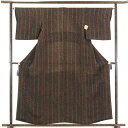 【中古】小紋 リサイクル着物 身丈158cm 裄63cm 前幅24cm 後幅28cm 袖丈45cm 正絹(シルク) レディース 袷仕立 秋冬春用 緑地 裄Mサイ...