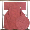 【中古】小紋 リサイクル着物 身丈160cm 裄64cm 前幅23cm 後幅30cm 袖丈48cm 正絹(シルク) レディース 袷仕立 秋冬春用 ピンク地 裄M...