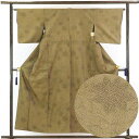 【中古】紬 リサイクル着物 身丈155cm 裄64cm 前幅24cm 後幅29cm 袖丈45cm 正絹(シルク) レディース 袷仕立 秋冬春用 茶色 裄Mサイズ...