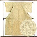 【中古】紬 リサイクル着物 身丈156cm 裄62cm 前幅22cm 後幅29cm 袖丈49cm 正絹(シルク) レディース 袷仕立 秋冬春用 黄色地 裄Sサイ...