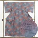 【中古】紬 リサイクル着物 身丈158cm 裄66cm 前幅23cm 後幅29.5cm 袖丈49cm 正絹(シルク) レディース 袷仕立 秋冬春用 グレー地 裄...
