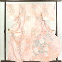 【中古】小紋 リサイクル着物 身丈160cm 裄66cm 前幅22.5cm 後幅29cm 袖丈48cm 正絹(シルク) レディース 袷仕立 秋冬春用 ピンク地 ...