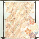 【中古】小紋 リサイクル着物 身丈165cm 裄63cm 前幅23.5cm 後幅28cm 袖丈49cm 正絹(シルク) レディース 袷仕立 秋冬春用 ピンク地 ...