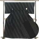 【FashionTheSale10%OFF】【中古】御召し リサイクル着物 身丈164cm 裄丈66cm 前幅25cm 後幅30.5cm 袖丈53cm 袖幅33cm レディース 袷 亀甲 裄長 裄M-Lサイズ 秋冬春用 正絹(シルク)ブラック トールサイズ 美品 リメイク リユース