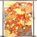 【中古】振袖 リサイクル着物 身丈161cm 裄丈66cm 前幅23cm 後幅30cm 袖丈106cm 袖幅34cm レディース 袷 四季の花柄 裄長 裄M-L...