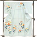 【中古】訪問着 リサイクル着物 身丈162cm 裄66cm 前幅24.5cm 後幅30cm 袖丈54cm 袖幅33cm レディース 袷 花柄 裄長 裄M-Lサイ...