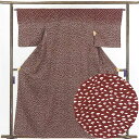 【中古】訪問着 リサイクル着物 身丈161cm 裄64cm 前幅24cm 後幅29cm 袖丈49cm 正絹(シルク) レディース 袷仕立 秋冬春用 茶色 裄Mサ...