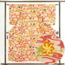 【中古】小紋 リサイクル着物 身丈155cm 裄62cm 前幅22cm 後幅29cm 袖丈55cm 正絹(シルク) レディース 袷仕立 秋冬春用 ベージュ地 裄...