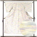 【中古】紬 リサイクル着物 身丈150cm 裄62cm 前幅23cm 後幅28.5cm 袖丈49cm 正絹(シルク) レディース 袷仕立 秋冬春用 白地 裄Sサ...