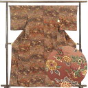 【中古】小紋 リサイクル着物 身丈163cm 裄66cm 前幅24.5cm 後幅29.5cm 袖丈51cm 袖幅34cm レディース 袷 花柄 裄長 裄M-Lサ...