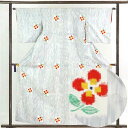 【中古】小紋 リサイクル着物 身丈159cm 裄63cm 前幅23cm 後幅28cm 袖丈49cm 正絹(シルク) レディース 袷仕立 秋冬春用 グレー地 裄L...