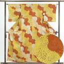 【中古】小紋 リサイクル着物 身丈158cm 裄63cm 前幅23cm 後幅29cm 袖丈49cm 正絹(シルク) レディース 袷仕立 秋冬春用 黄色地 裄Mサ...