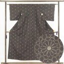 【中古】紬 リサイクル着物 身丈155cm 裄61cm 前幅22cm 後幅28cm 袖丈47cm 正絹(シルク) レディース 袷仕立 秋冬春用 茶色 裄Sサイズ...