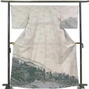 【中古】訪問着 リサイクル着物 身丈166cm 裄丈66cm 前幅23.5cm 後幅29.5cm 袖丈49cm 袖幅34cm レディース 袷 風景画 裄長 裄M...