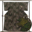【中古】紬 リサイクル着物 身丈160cm 裄丈65cm 前幅23cm 後幅29.5cm 袖丈49cm 袖幅33cm レディース 袷 竹柄 裄Mサイズ 秋冬春用...