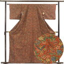 【中古】小紋 リサイクル着物 身丈161cm 裄丈63cm 前幅22cm 後幅30cm 袖丈44cm 袖幅32.5cm レディース 袷 花柄 裄Mサイズ 秋冬春...