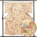 【中古】小紋 リサイクル着物 身丈152cm 裄丈64cm 前幅24cm 後幅29cm 袖丈51cm 袖幅33cm レディース 袷 花柄 裄Mサイズ 秋冬春用 ...