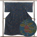 【中古】小紋 リサイクル着物 身丈153cm 裄丈65cm 前幅26cm 後幅29cm 袖丈47cm 袖幅32.5cm レディース 袷 連続模様 裄Mサイズ 秋...