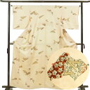 【中古】小紋 リサイクル着物 身丈163cm 裄丈64cm 前幅23cm 後幅29.5cm 袖丈48cm 袖幅32cm レディース 袷 抽象柄 裄Mサイズ 秋冬...