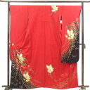 【中古】振袖 リサイクル着物 身丈164cm 裄丈69cm 前幅23cm 後幅29.5cm 袖丈110cm 袖幅34cm レディース 袷 蝶柄 裄長 裄L-LL...