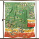 【中古】振袖 リサイクル着物 身丈156cm 裄丈63cm 前幅24cm 後幅28cm 袖丈106cm 袖幅33cm レディース 袷 金彩 裄Mサイズ 秋冬春用...