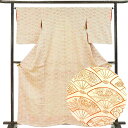 【中古】小紋 リサイクル着物 身丈163cm 裄66cm 前幅21cm 後幅28cm 袖丈51cm 袖幅33cm レディース 袷 扇面 裄長 裄M-Lサイズ 秋...