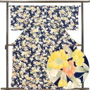 【中古】小紋 リサイクル着物 身丈160cm 裄65cm 前幅23cm 後幅28.5cm 袖丈48cm 袖幅34cm レディース 袷 花柄 裄Mサイズ 秋冬春用...
