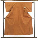 【中古】紬 リサイクル着物 身丈155cm 裄62.5cm 前幅24.5cm 後幅27.5cm 袖丈47cm 正絹(シルク) レディース 袷仕立 秋冬春用 茶色...
