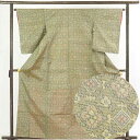 【中古】紬 リサイクル着物 身丈162cm 裄64cm 前幅23cm 後幅28cm 袖丈56cm 正絹(シルク) レディース 袷仕立 秋冬春用 茶色 裄Mサイズ...