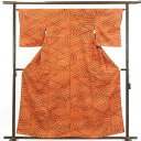 【中古】小紋 リサイクル着物 身丈160cm 裄64cm 前幅23cm 後幅29cm 袖丈48cm 正絹(シルク) レディース 袷仕立 秋冬春用 茶色 裄Mサイ...