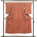 【中古】小紋 リサイクル着物 身丈150cm 裄62cm 前幅21.5cm 後幅28cm 袖丈55cm 正絹(シルク) レディース 袷仕立 秋冬春用 茶色 裄S...