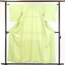 【中古】色無地 リサイクル着物 身丈159cm 裄62cm 前幅24cm 後幅29cm 袖丈47cm 正絹(シルク) レディース 袷仕立 無地 秋冬春用 緑地 ...
