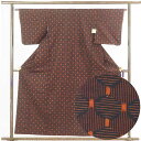 【中古】紬 リサイクル着物 身丈158cm 裄63cm 前幅22cm 後幅28cm 袖丈47cm 正絹(シルク) レディース 袷仕立 秋冬春用 黒地 裄Mサイズ...