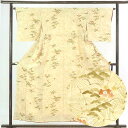 【中古】小紋 リサイクル着物 身丈154cm 裄64cm 前幅23cm 後幅28cm 袖丈46cm 正絹(シルク) レディース 袷仕立 梅 秋冬春用 茶色 裄M...