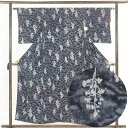 【中古】小紋 リサイクル着物 身丈156cm 裄63cm 前幅23cm 後幅29cm 袖丈48cm 正絹(シルク) レディース 袷仕立 秋冬春用 グレー地 裄M...