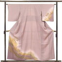 【中古】訪問着 リサイクル着物 身丈158cm 裄64cm 前幅24cm 後幅30cm 袖丈49cm 袖幅33cm レディース 袷 たたき染 裄Mサイズ 秋冬春...