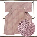 【中古】小紋 リサイクル着物 身丈152cm 裄63cm 前幅27cm 後幅30cm 袖丈48cm 袖幅32cm レディース 袷 鹿の子 裄Mサイズ 秋冬春用 ...