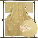 【中古】小紋 リサイクル着物 身丈154cm 裄63cm 前幅25cm 後幅30cm 袖丈48cm 袖幅32cm レディース 袷 梅柄 裄Mサイズ 秋冬春用 正...